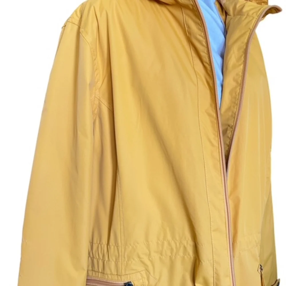 Natural Reflections Mustard Hooded Rain Jacket 1X NWT | Lightweight Utility - Picture 2 of 13